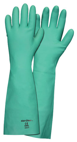 Memphis Glove Nitri-Chem, 18" Unlined unlined nitrile, 22 mil with textured grip