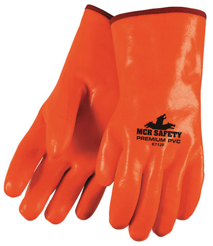 Memphis Glove 6712F - Premium Foam Lined PVC, Smooth Finish, Fluorescent Orange