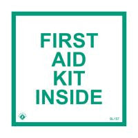 "First Aid Kit Inside" 4" x4" Decal