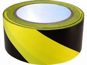 Vinyl Tape Black & Yellow Stripes, Adhesive Back , 2"x 45yd
