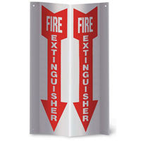 "Fire Extinguisher" Arrow Angle Sign, 4" x 18"